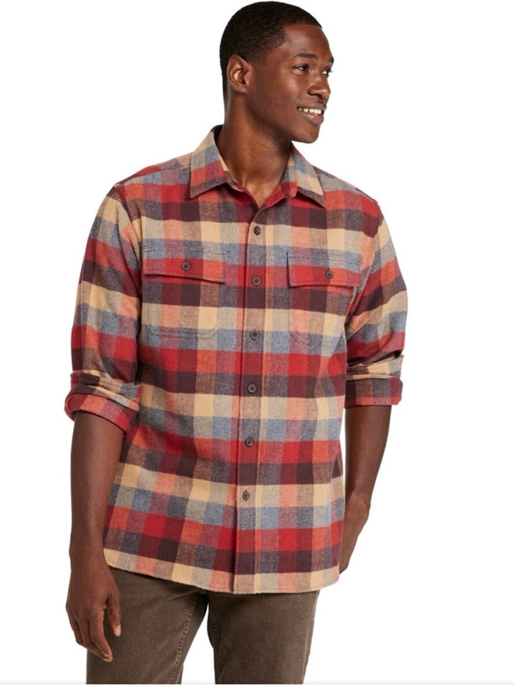 LL Bean Chamois Cloth Flannel Shirt Large Plaid Mens
Traditional Fit Camp